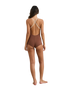 Lily Rib Cross Back Surf Short One Piece Swimsuit in Chocolate