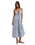 The Rhythm Womens Jaci Maxi Dress in Blue