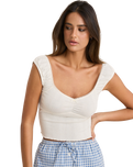 The Rhythm Womens Gracie Sweetheart Top in White