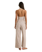 The Rhythm Womens Louise Tie Front Halter Top in Tan