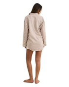 The Rhythm Womens Valley Stripe Oversized Shirt in Tan