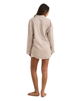 The Rhythm Womens Valley Stripe Oversized Shirt in Tan