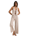 The Rhythm Womens Louise Wide Leg Trousers in Tan