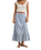 The Rhythm Womens Lola Check Tiered Maxi Skirt in Blue