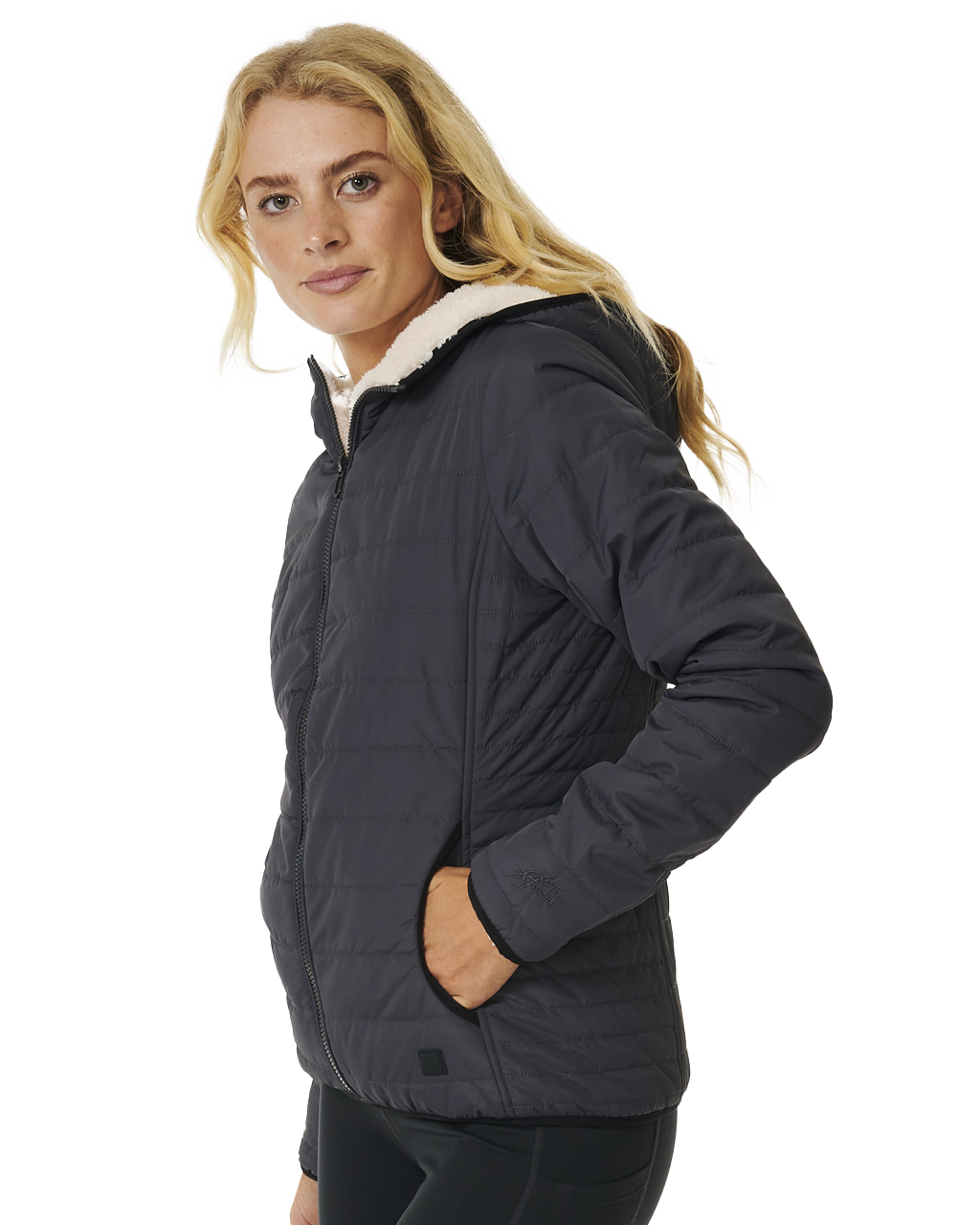 The Rip Curl Womens Anti-Series Anoeta Tech Jacket in Washed Black