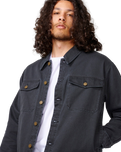 Classic Surf Denim Trucker Jacket in Black