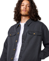 Classic Surf Denim Trucker Jacket in Black