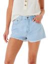 The Rip Curl Womens Amy High Waist Denim Shorts in Light Blue