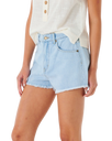 The Rip Curl Womens Amy High Waist Denim Shorts in Light Blue