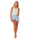 The Rip Curl Womens Amy High Waist Denim Shorts in Light Blue