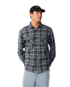 The Rip Curl Mens Premium Surf Griffin Flannel Shirt in Washed Black