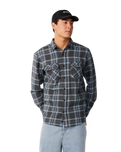 The Rip Curl Mens Premium Surf Griffin Flannel Shirt in Washed Black