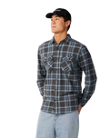 The Rip Curl Mens Premium Surf Griffin Flannel Shirt in Washed Black