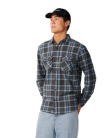 The Rip Curl Mens Premium Surf Griffin Flannel Shirt in Washed Black