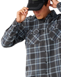 The Rip Curl Mens Premium Surf Griffin Flannel Shirt in Washed Black