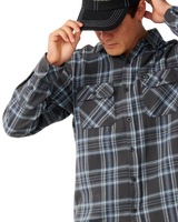 The Rip Curl Mens Premium Surf Griffin Flannel Shirt in Washed Black