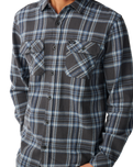 The Rip Curl Mens Premium Surf Griffin Flannel Shirt in Washed Black