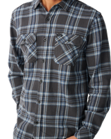 The Rip Curl Mens Premium Surf Griffin Flannel Shirt in Washed Black