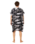 Fun Times Hooded Towel in Black & Grey