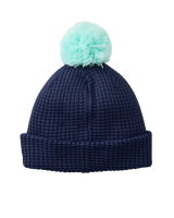 Girls Anoeta Pom Pom Beanie in Navy