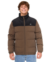 The Rip Curl Mens Fade Out Cord Puffer Jacket in Chocolate
