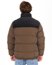 The Rip Curl Mens Fade Out Cord Puffer Jacket in Chocolate