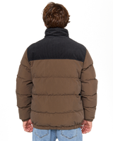 The Rip Curl Mens Fade Out Cord Puffer Jacket in Chocolate