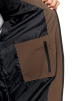 The Rip Curl Mens Fade Out Cord Puffer Jacket in Chocolate