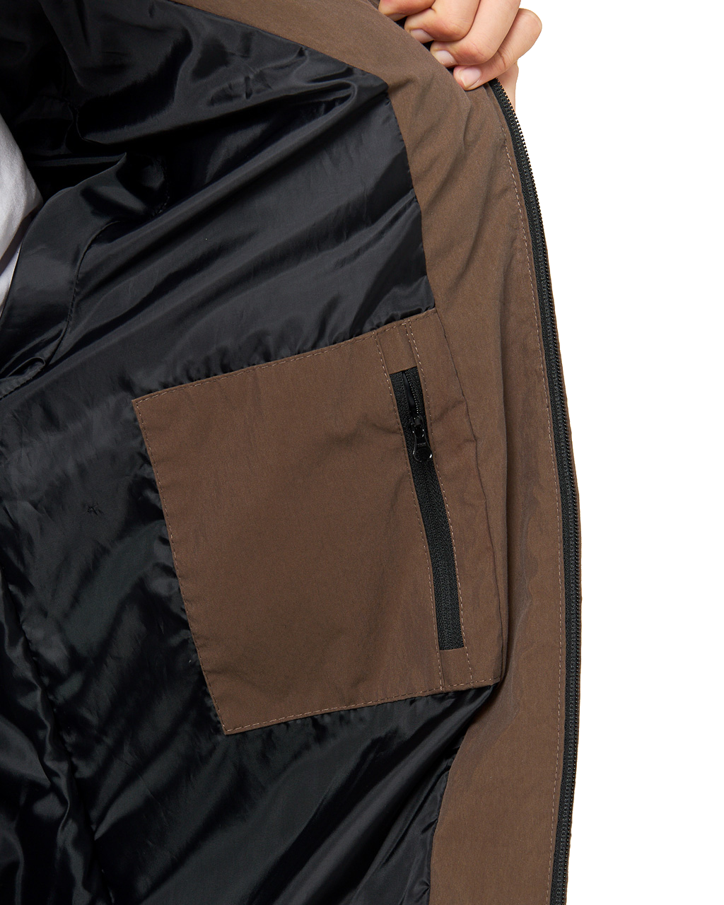 The Rip Curl Mens Fade Out Cord Puffer Jacket in Chocolate