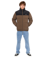 The Rip Curl Mens Fade Out Cord Puffer Jacket in Chocolate