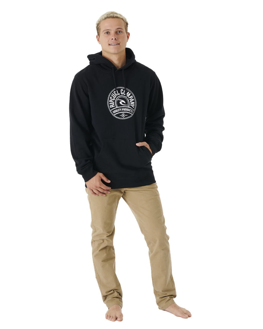 The Rip Curl Mens Stapler Hoodie in Black
