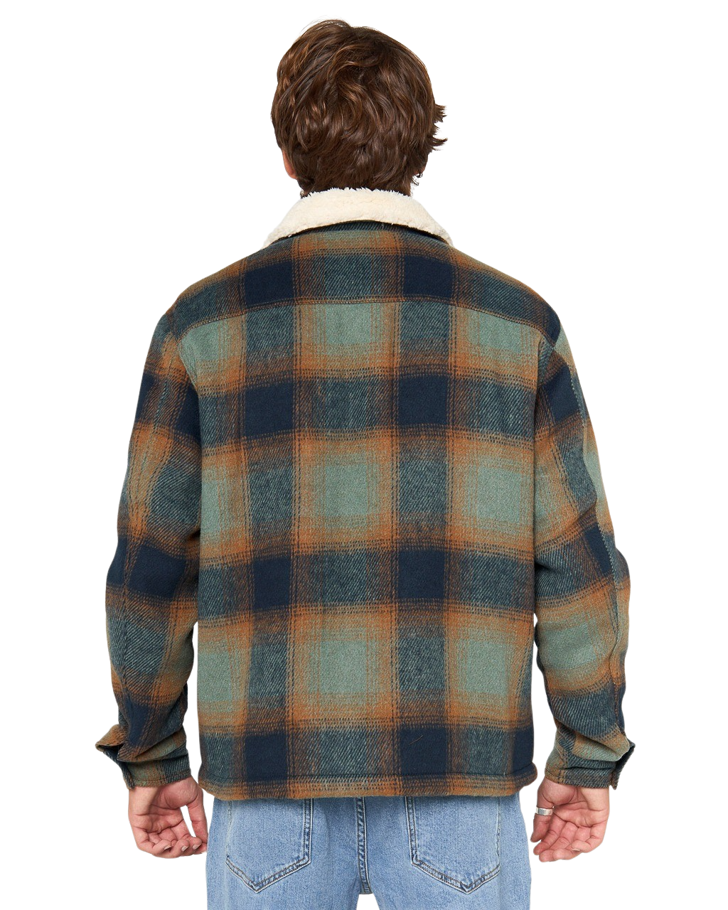 The Rip Curl Mens Bells Sherpa Jacket in Cactus Green
