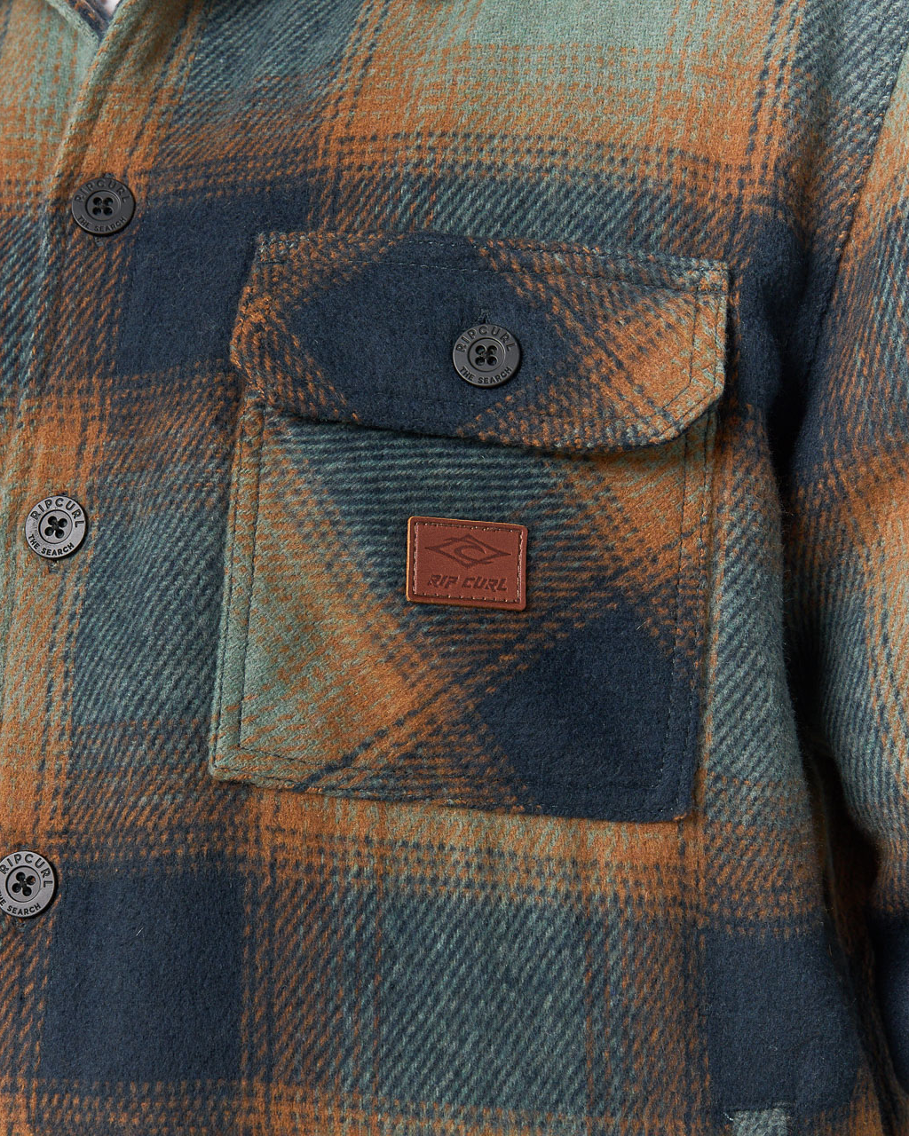 The Rip Curl Mens Bells Sherpa Jacket in Cactus Green