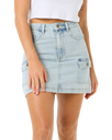 The Rip Curl Womens Las Dalias Denim Mini Skirt in Vintage Blue