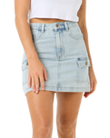 The Rip Curl Womens Las Dalias Denim Mini Skirt in Vintage Blue