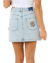 The Rip Curl Womens Las Dalias Denim Mini Skirt in Vintage Blue