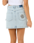 The Rip Curl Womens Las Dalias Denim Mini Skirt in Vintage Blue