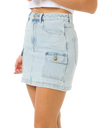 The Rip Curl Womens Las Dalias Denim Mini Skirt in Vintage Blue