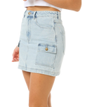 The Rip Curl Womens Las Dalias Denim Mini Skirt in Vintage Blue