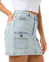 The Rip Curl Womens Las Dalias Denim Mini Skirt in Vintage Blue
