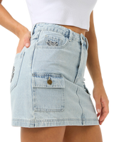 The Rip Curl Womens Las Dalias Denim Mini Skirt in Vintage Blue