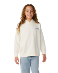 The Rip Curl Girls Girls Surf Puff Hoodie in Bone & Blue