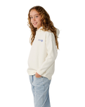 The Rip Curl Girls Girls Surf Puff Hoodie in Bone & Blue