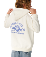 The Rip Curl Girls Girls Surf Puff Hoodie in Bone & Blue