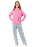 Girls Surf Puff Hoodie in Super Pink