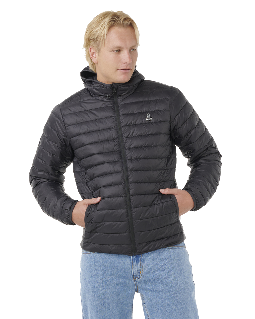 The Rip Curl Mens Anti Series Search Puffer Jacket in Black