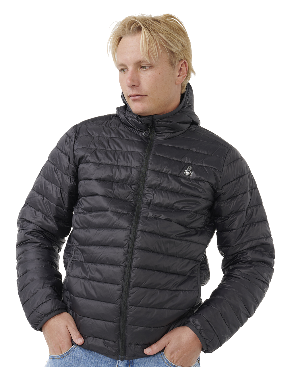 The Rip Curl Mens Anti Series Search Puffer Jacket in Black