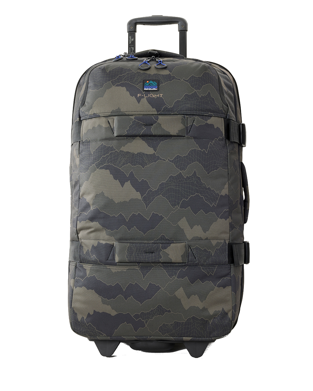 The Rip Curl F-Light Global Search Camo 100L Holdall in Black & Olive