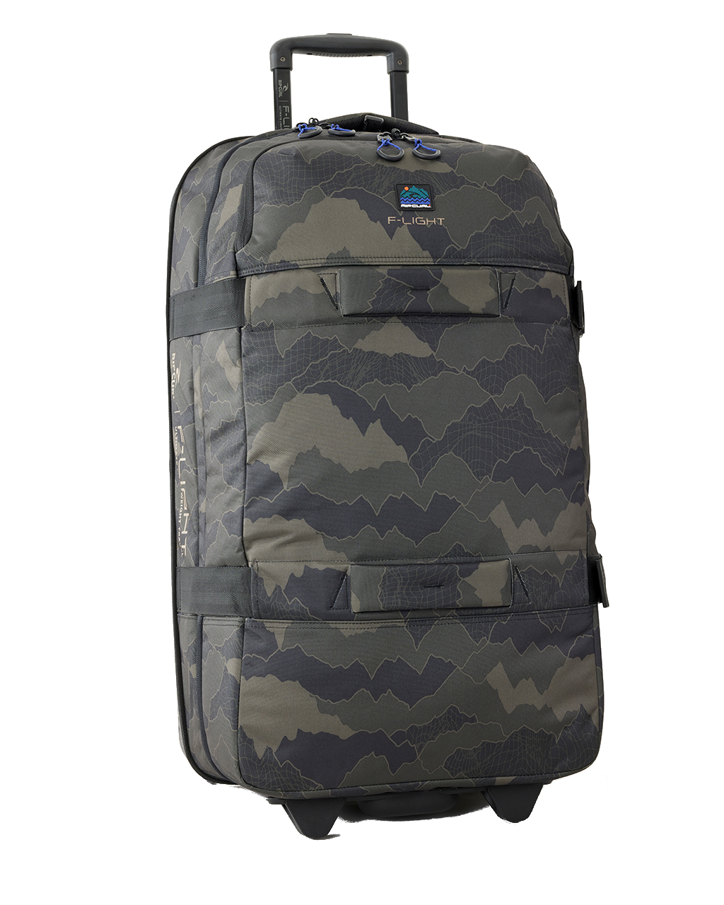 The Rip Curl F-Light Global Search Camo 100L Holdall in Black & Olive