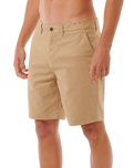 The Rip Curl Mens Classic Surf Chino Walkshorts in Khaki